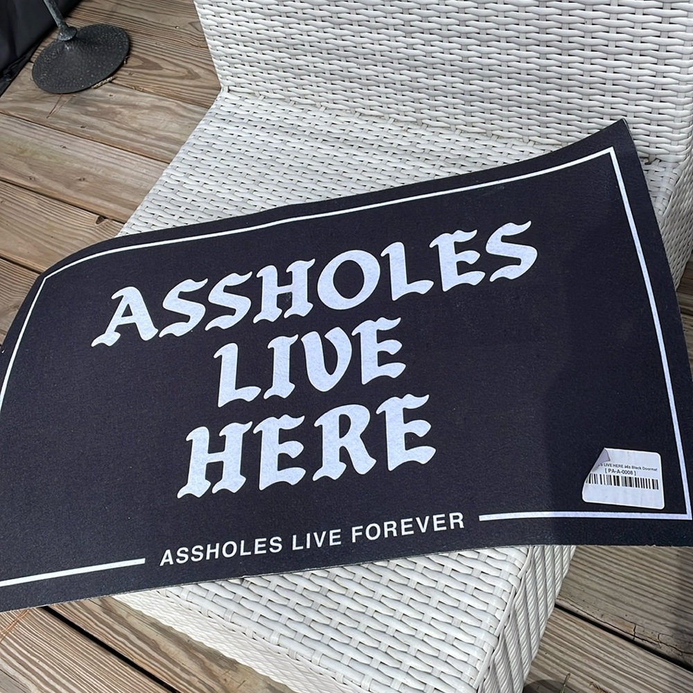 NWT- A**holes Live Here- Funny Door Mat/Rug